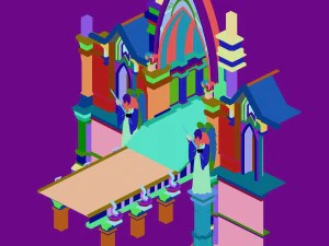library - entrance gate 01 3D Model