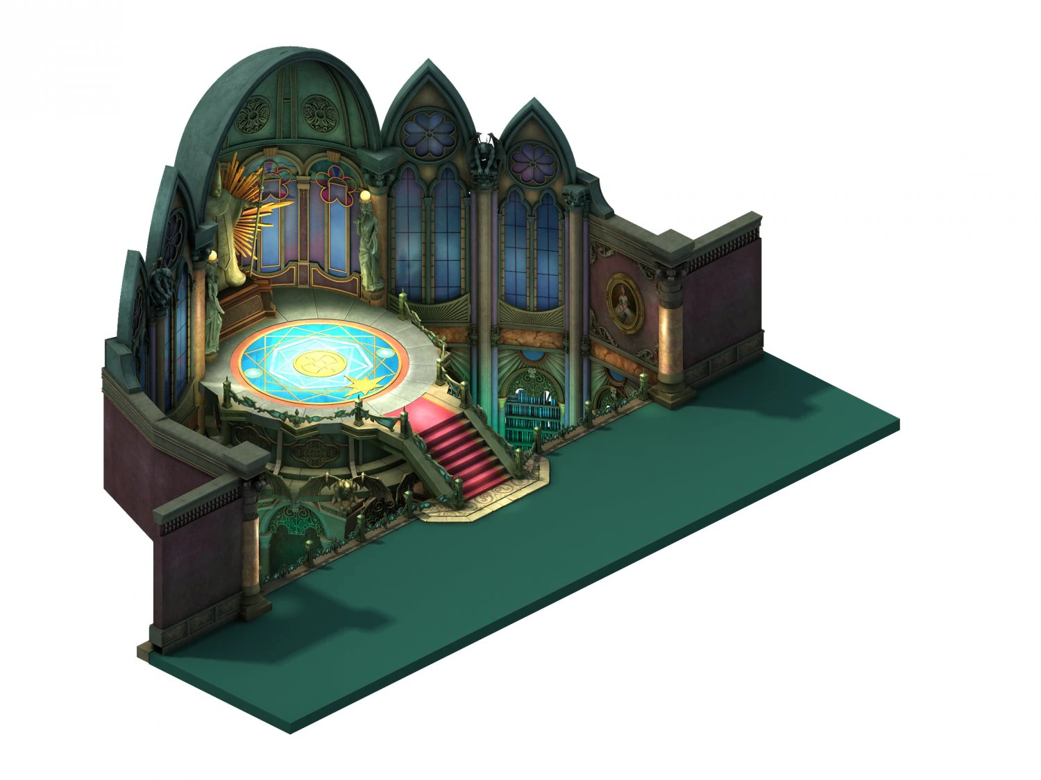 library - mysterious scroll seal hall 3D Model .c4d .max .obj .3ds .fbx .stl .blend 