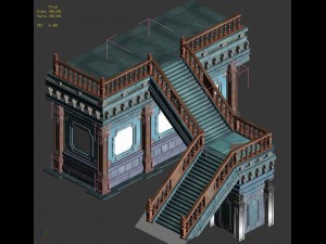 library - corner staircase 01 3D 模型