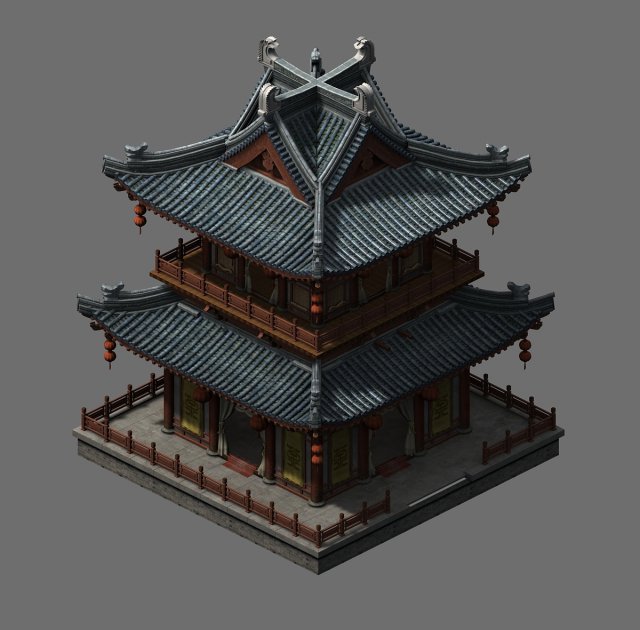 journey to the west - the restaurant 3D 模型 .c4d .max .obj .3ds .fbx .stl .blend 
