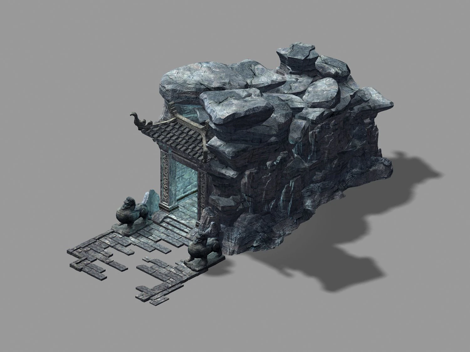 journey to the west - underground city entrance 3D Model .c4d .max .obj .3ds .fbx .stl .blend 