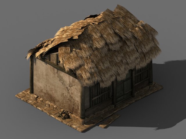 journey to the west - thatched cottage 01 Modello 3D .c4d .max .obj .3ds .fbx .stl .blend