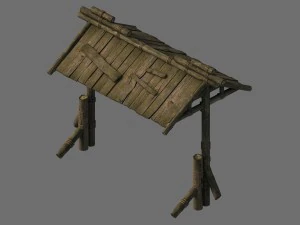 jornada para o oeste - port&atilde;o de madeira 01 Modelo 3D