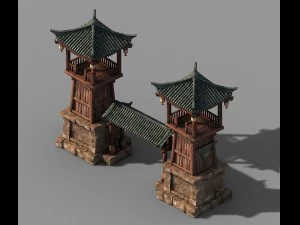 journey to the west - entrance building 01 3D Model