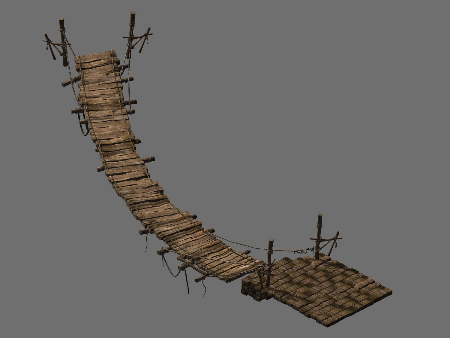 journey to the west - mountain suspension bridge 3D Model .c4d .max .obj .3ds .fbx .stl .blend