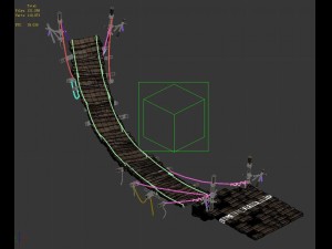 journey to the west - mountain suspension bridge Modèle 3D