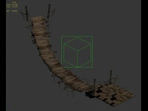 journey to the west - mountain suspension bridge 3D Model