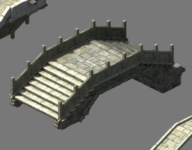 journey to the west - stone bridge 3D 모델 .c4d .max .obj .3ds .fbx .stl .blend