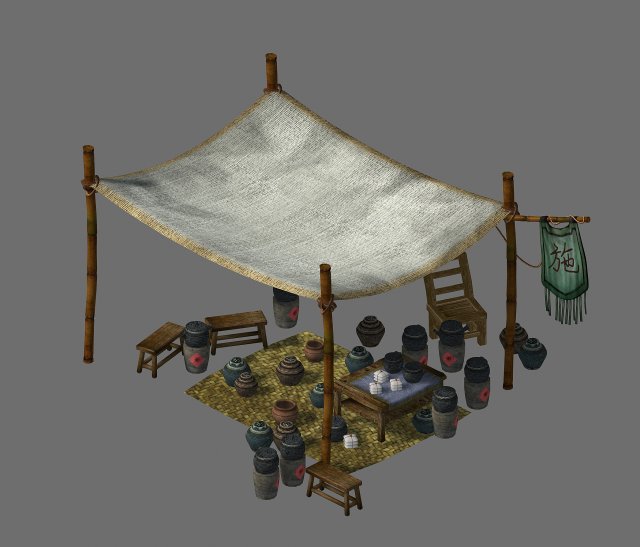 journey to the west - drug stalls 02 3D मॉडल .c4d .max .obj .3ds .fbx .stl .blend 