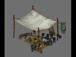 voyage vers l'ouest - stands de drogue 02 Modèle 3D