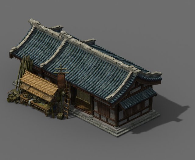 journey to the west - bamboo shop 3D Модель .c4d .max .obj .3ds .fbx .stl .blend 
