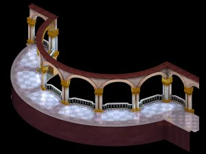 vampire warriors area - wall 01 3D Model