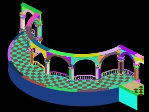 vampire warriors area - wall 01 3D Model