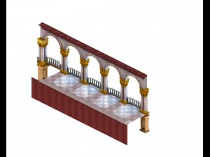 &Aacute;rea de guerreros vampiros - pared 02 Modelo 3D
