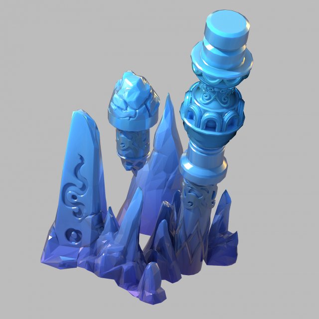immortal flow station - column 2 3D Model .c4d .max .obj .3ds .fbx .stl .blend 