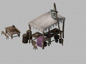 small vendors - bread shop 01 3D Model