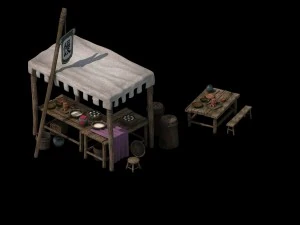 small vendors - bread shop 01 3D Model