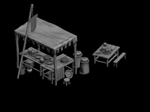 small vendors - bread shop 01 3D Model