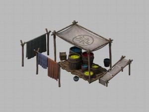 small vendors - dye cloth square 01 3D Модель