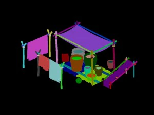small vendors - dye cloth square 01 3D Model