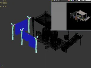 small vendors - dye cloth square 01 3D Model