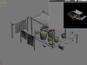small vendors - dye cloth square 01 3D Model