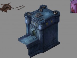evil creatures - walls - fortress 01 3D 模型