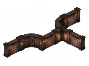 邪悪な生き物 - 壁 01 3Dモデル