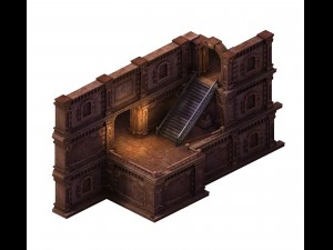evil creatures - walls - stairs 01 3D Model