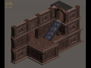 evil creatures - walls - stairs 01 3D Model