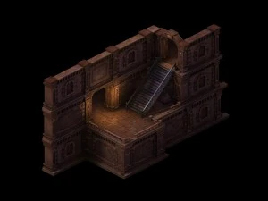 evil creatures - walls - stairs 01 3D Model