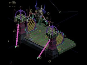 evil creatures - iron doors - skeletons 3D Model
