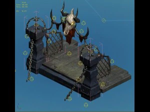 evil creatures - iron doors - skeletons 3D Model