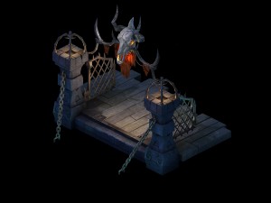 evil creatures - iron doors - skeletons 3D 模型