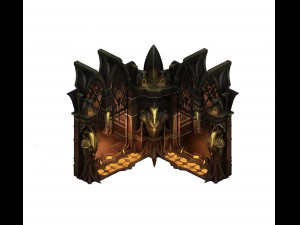 evil creatures - window corner 03 Modèle 3D