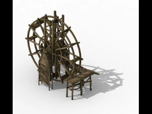 new village - water windmill 3D Model