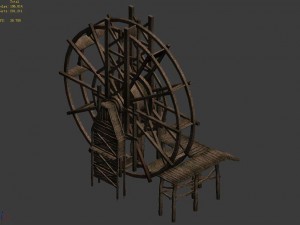 new village - water windmill Modelo 3D