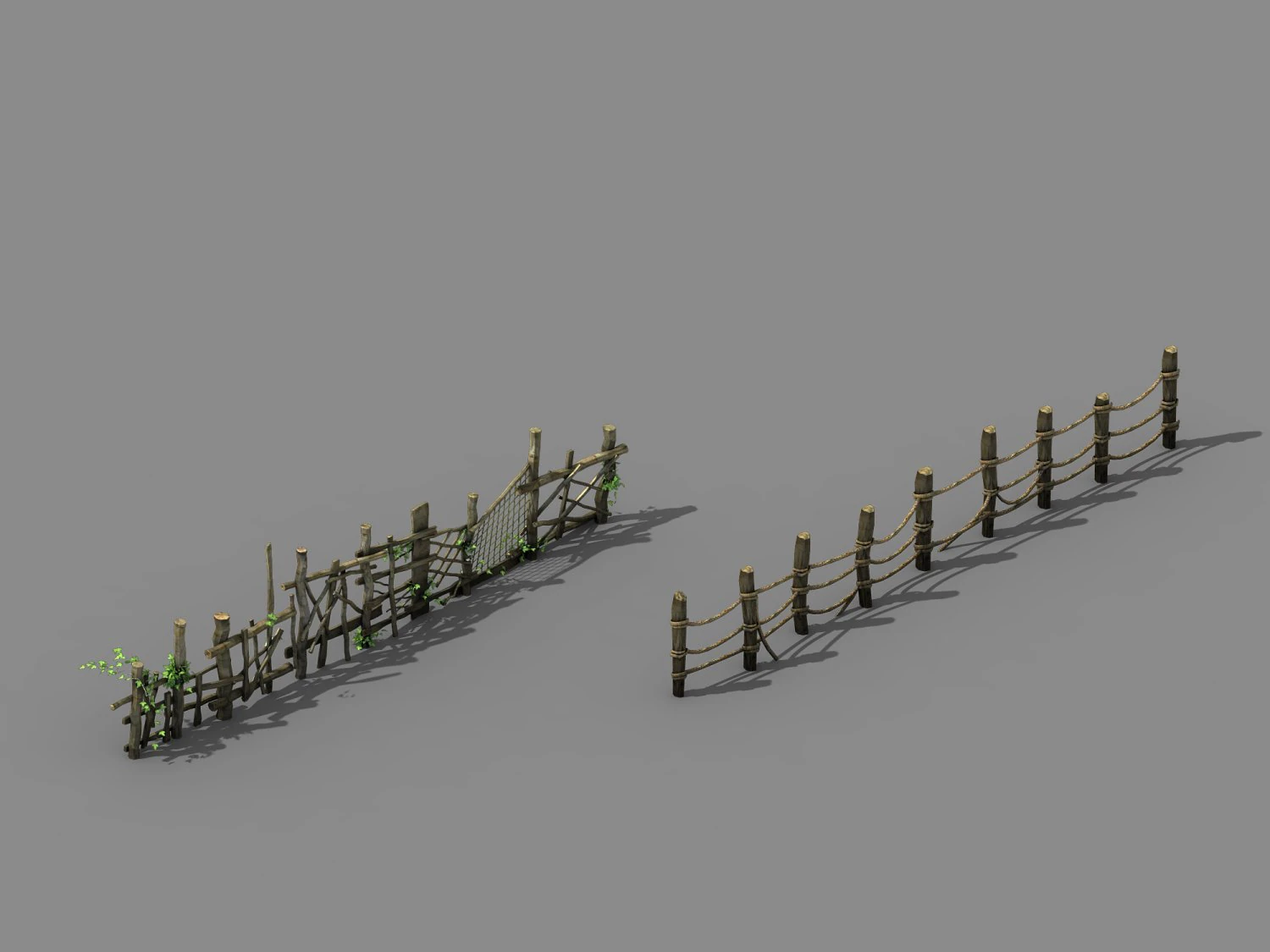 new village - fences 3D Model .c4d .max .obj .3ds .fbx .stl .blend 
