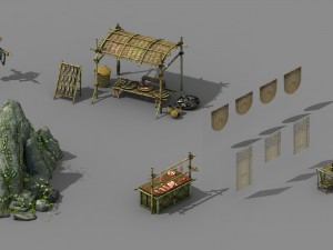 new village - objects 3D Model
