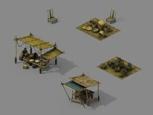 new village - bamboo stand 3D Model
