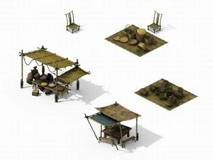new village - bamboo stand 3D Model