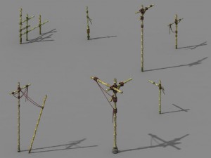 new village - bamboo stand 3D 模型