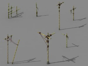 new village - bamboo stand 3D Model