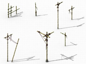new village - bamboo stand 3D 模型