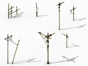 new village - bamboo stand 3D Model