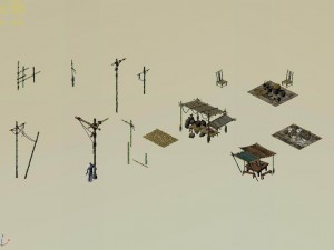 new village - bamboo stand 3D 模型