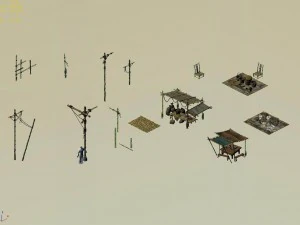 new village - bamboo stand 3D Model