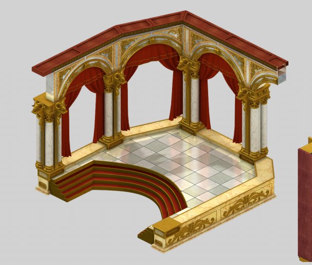 podium wall -01 3Dモデル .c4d .max .obj .3ds .fbx .stl .blend 