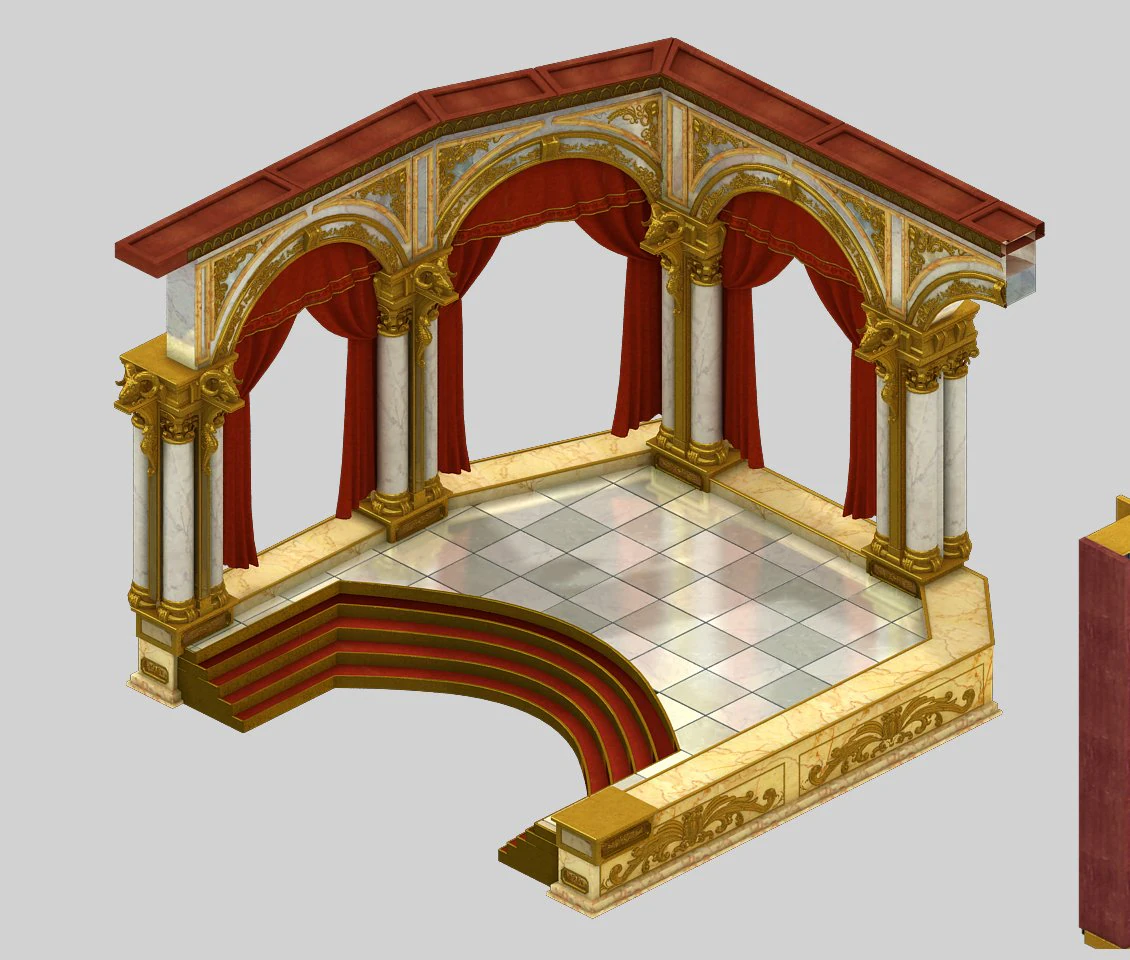 podium wall -01 3D Model .c4d .max .obj .3ds .fbx .stl .blend 