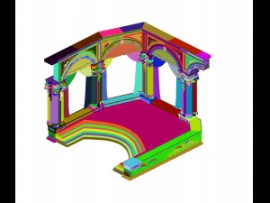 podium wall -01 3D Model